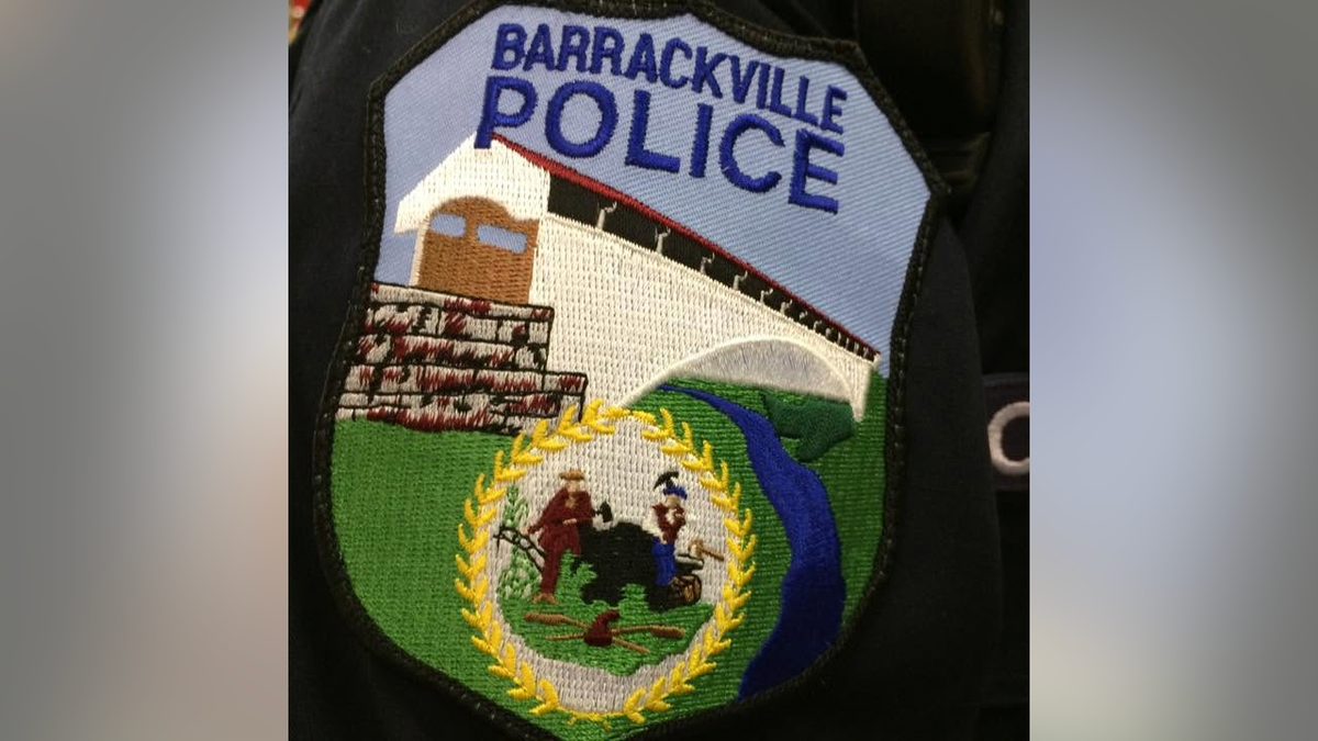 Barrackville Police Department shoulder patch on a police uniform in West Virginia