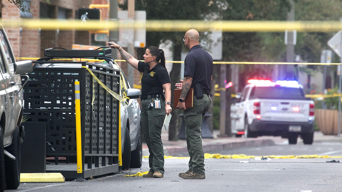 Detectives from the Tucson Police Department on scene Downtown Tucson shooting