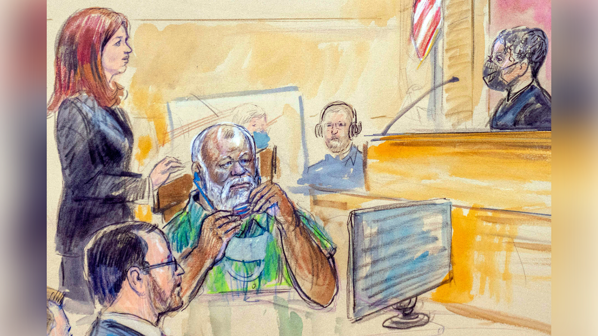 A courtroom sketch
