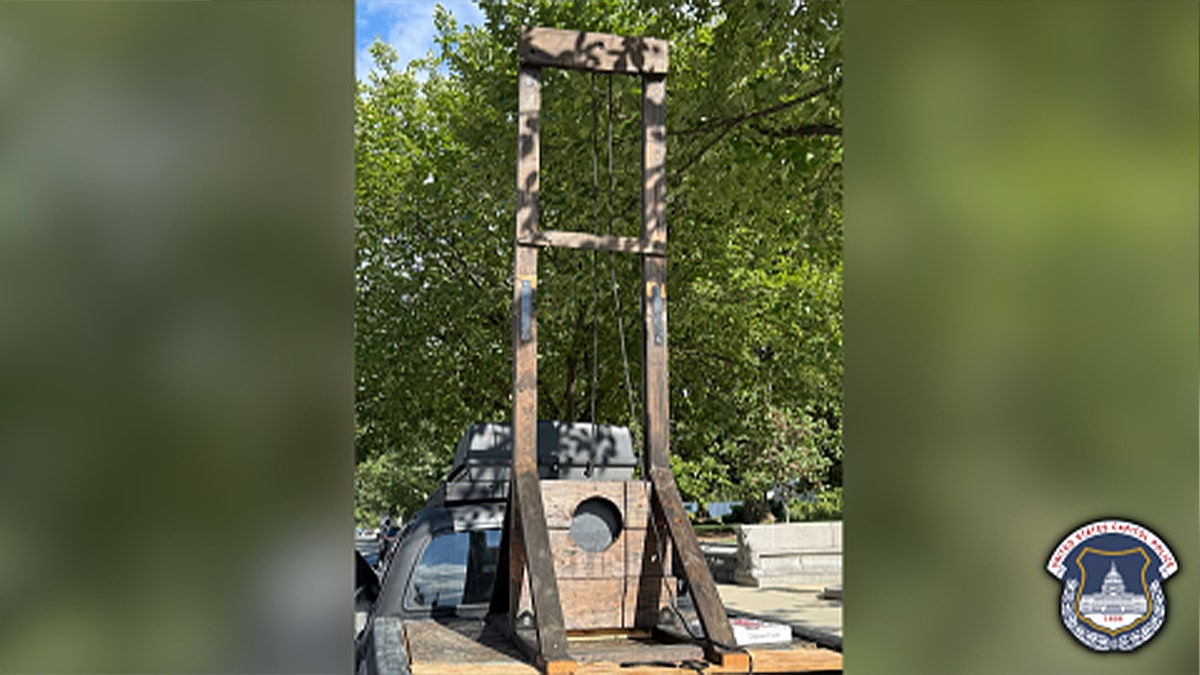 back of truck carrying guillotine