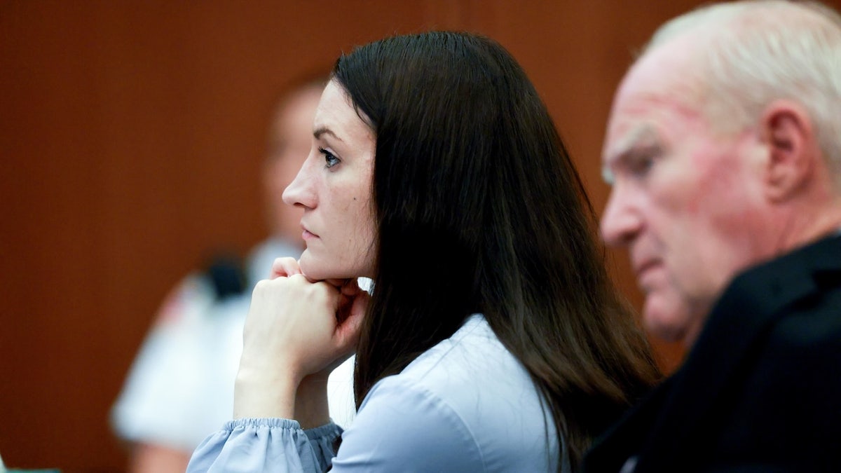 Plymouth, MA - August 11: Lindsay Clancy sits next to her defense attorney, Kevin Reddington, during her murder trial at Plymouth Superior Court on August 11, 2026. (Photo by Jonathan Wiggs/The Boston Globe via Getty Images)