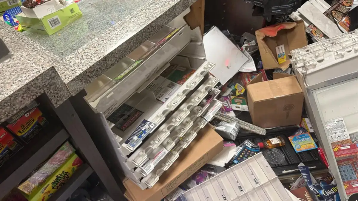 photo shows interior damage