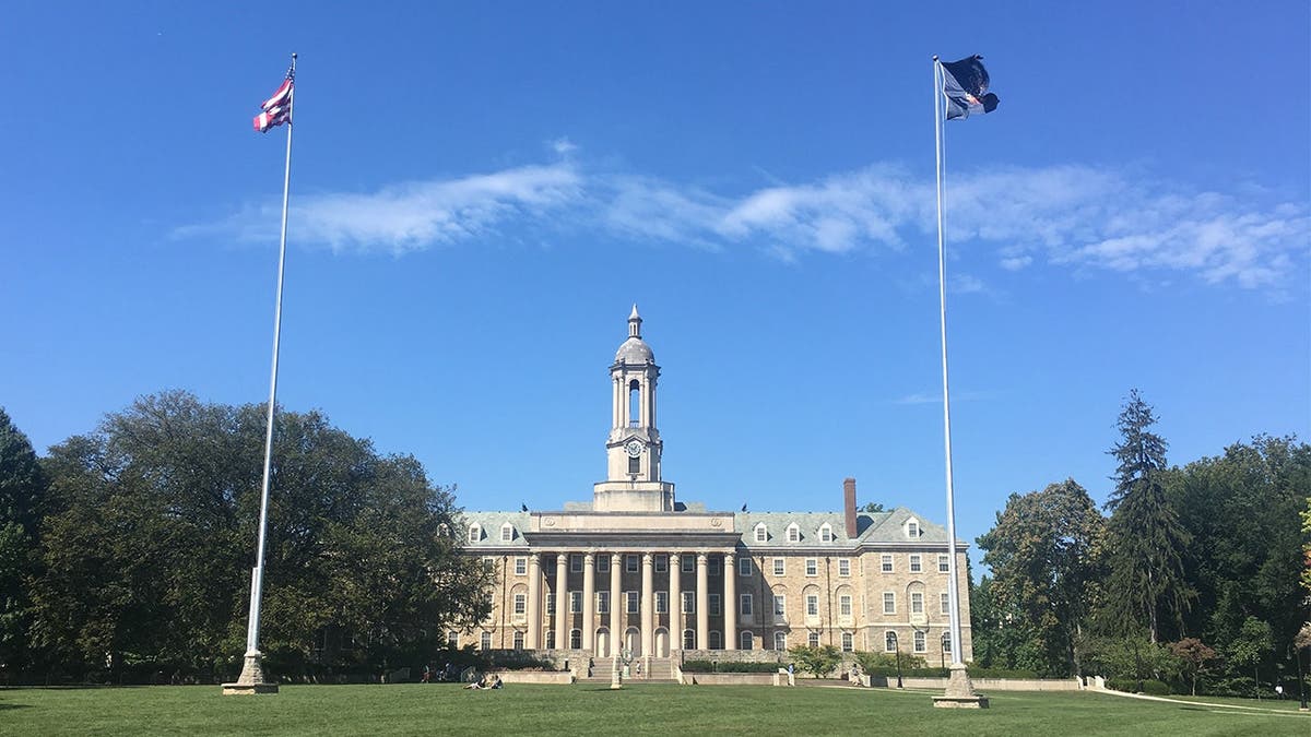 image shows old main lawn