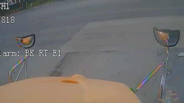 gif of a head-on collision with a school bus