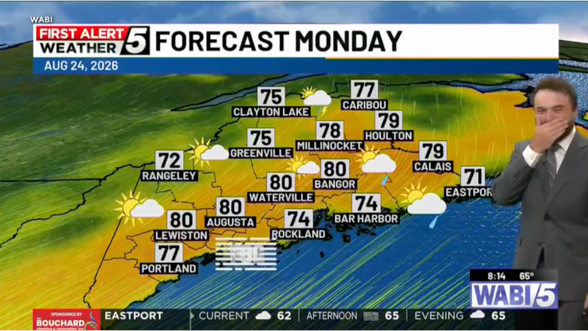 weather report with laughing weatherman