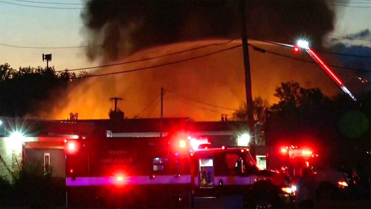 The explosions occurred shortly before 5 a.m. at Brent Industries during a shift change, Toledo Fire Chief Allison Armstrong said.