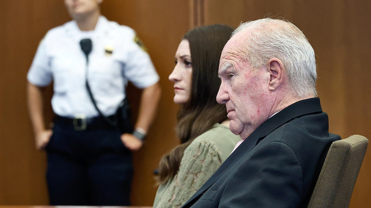Kevin Reddington, defense attorney for Lindsay Clancy, and Lindsay Clancy look on as Judge William Sullivan (out of frame) instructs the jury to continue deliberating, during Lindsay Clancy's murder trial at the Plymouth County Superior Court in Plymouth, Massachusetts, on September 4, 2026.