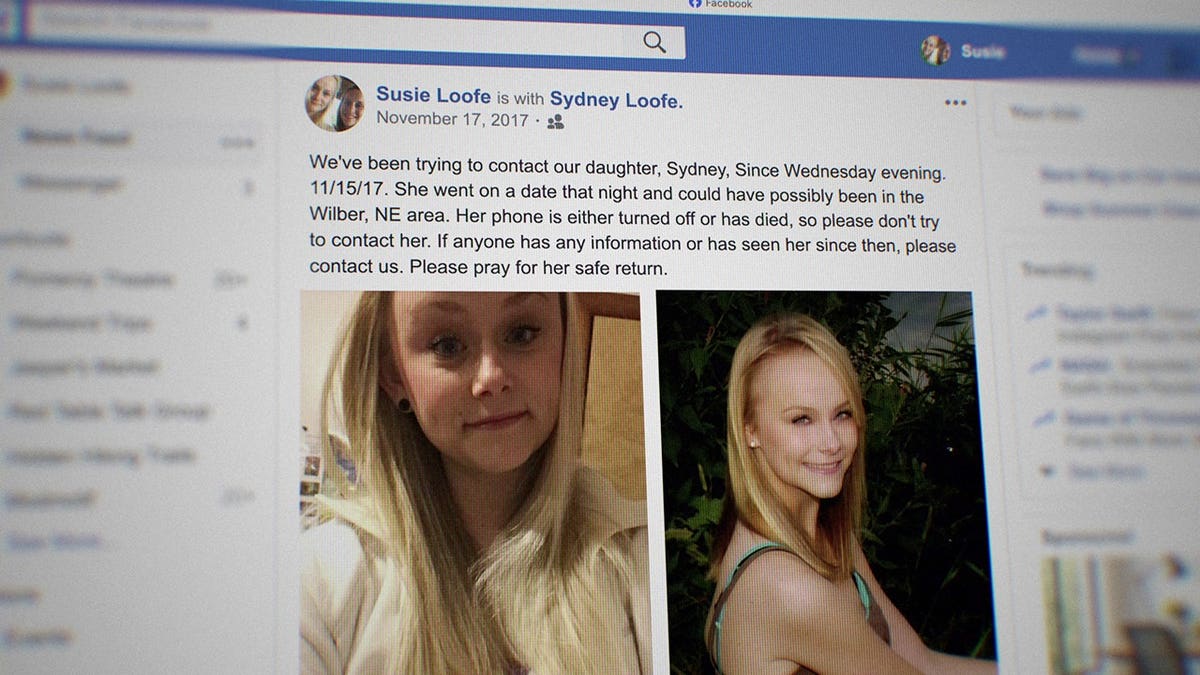 A Facebook page showing Sydney Loofe's photos.