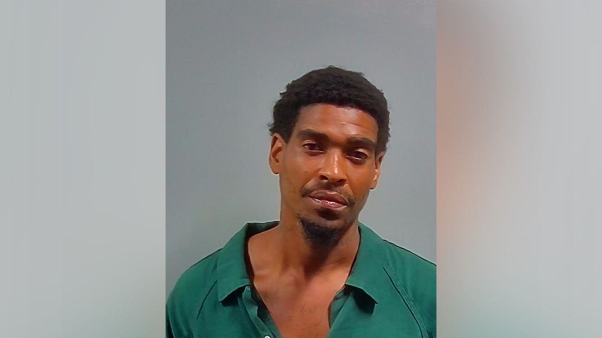 Van Gary Spikes Jr. is pictured following his arrest in Escambia County, Florida.