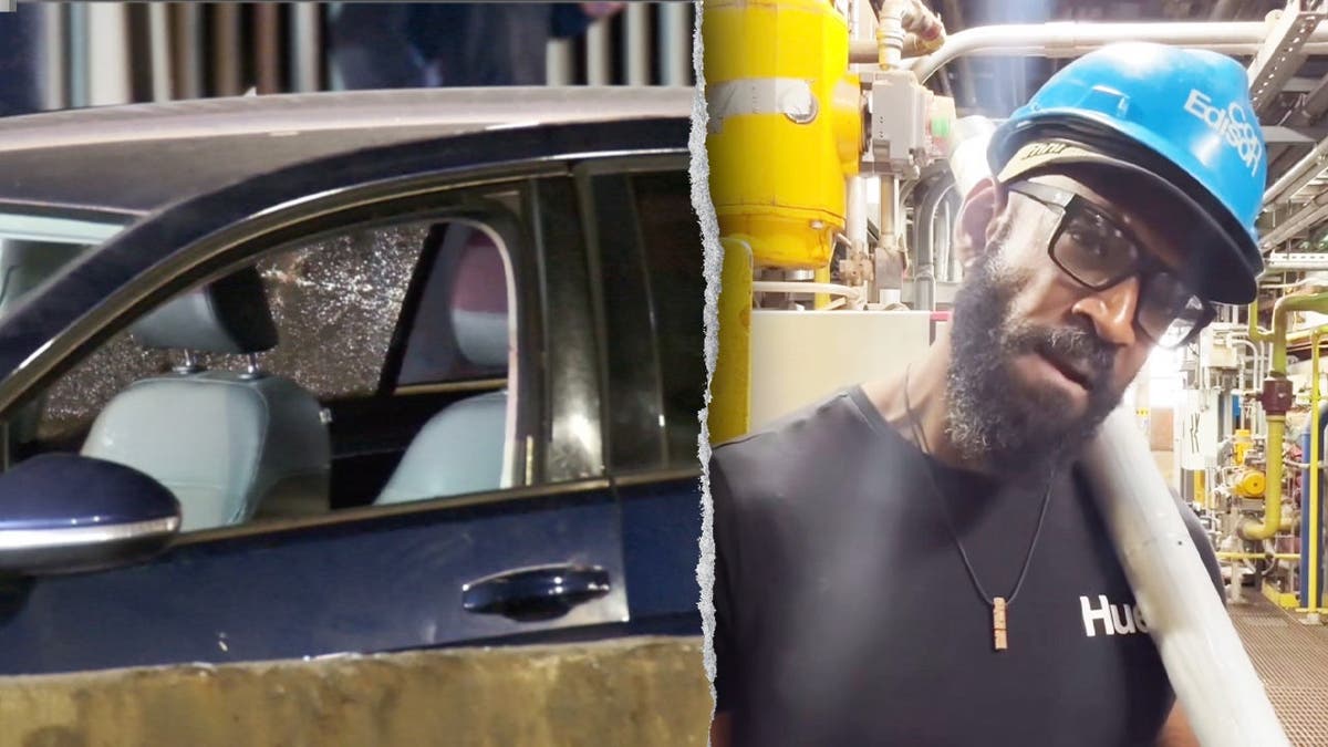 image shows split of car and image of victim
