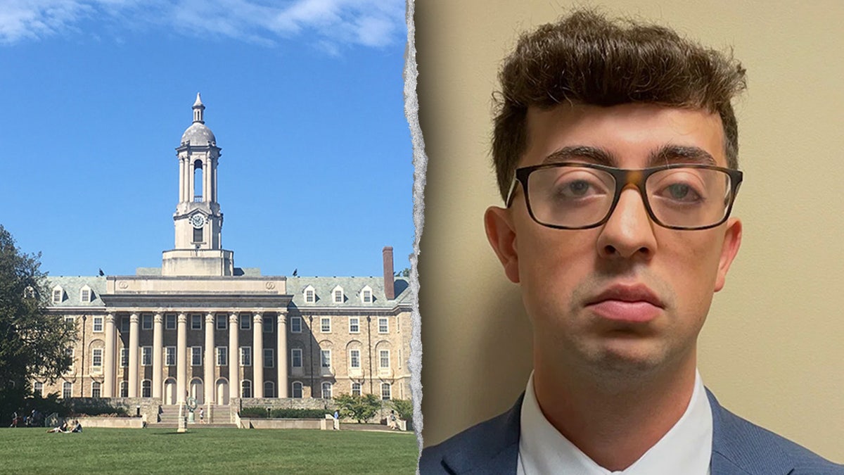 image shows campus on left, mug on right